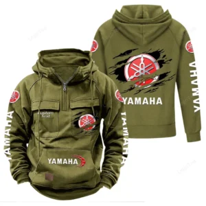 Motorcycle Tactical Quarter Zip Hoodie, Exclusive Logo Hoodie For Car Enthusiasts CAR122 - Army Green
