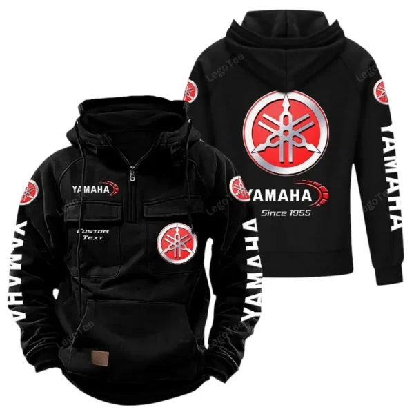 Adventure Motorbike Tactical Quarter Zip Hoodie, Exclusive Logo Hoodie For Car Enthusiasts CAR960 - Black