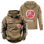 Road Motorcycle Tactical Quarter Zip Hoodie, Exclusive Logo Hoodie For Car Enthusiasts CAR960 - Khaki