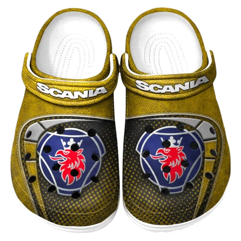 Yellow Custom Logistics Truck All Over Print Clog, Car Culture Inspired Footwear Gift for Men and Women CAR177