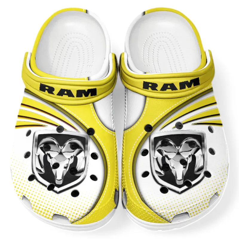 Yellow Custom Tough Truck Brand All Over Print Clog, Car Culture Inspired Footwear Gift for Men and Women CAR181