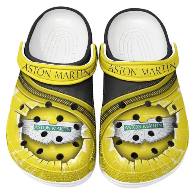 Yellow Edition Luxury Supercar Inspired All Over Print Clog, Perfect Gift Footwear for Automotive Enthusiasts CAR188