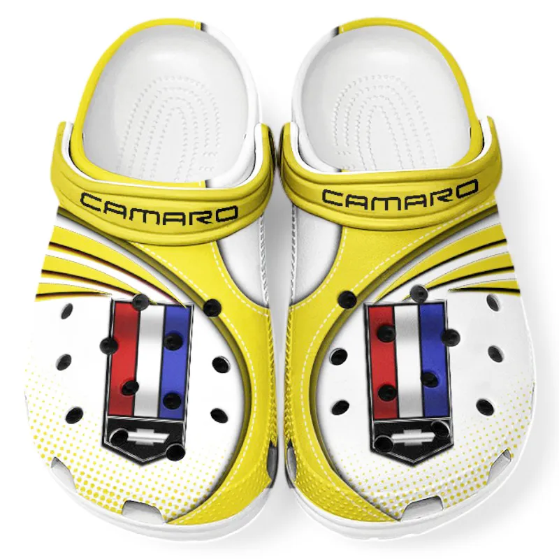 Yellow Edition Sporty Compact Vehicle Inspired All Over Print Clog, Perfect Gift Footwear for Automotive Enthusiasts CAR181