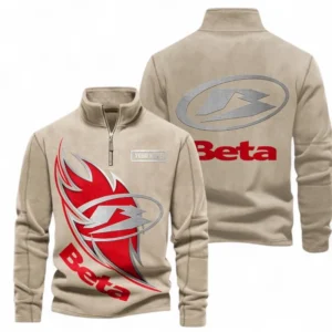 Dual-Sport Motorcycle Hoodie, Half-Zip Hoodie with Motorsport Vibes CAR501 - Light Khaki