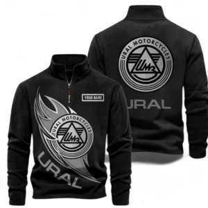 Touring Motorcycle Hoodie, Half-Zip Hoodie for Auto Enthusiasts CAR501 - Black