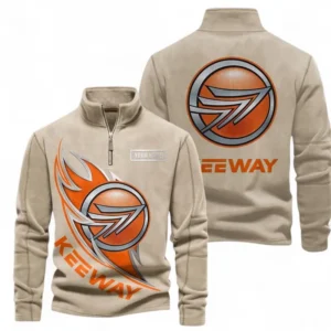 Commuter Bike Hoodie, Half-Zip Stand Collar Rider's Hoodie CAR501 - Light Khaki