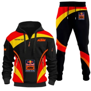Racing Car Hoodie Half Zip x Sweatpants Set, Custom Road Lifestyle Hoodie Set CAR514100925006