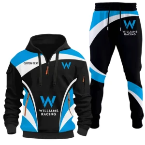 Racing Car Hoodie Half Zip x Sweatpants Set, All-Season Car Enthusiast Tracksuit CAR514100925008