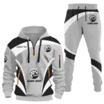 Racing Car Hoodie Half Zip x Sweatpants Set, Street-Ready Automotive Tracksuit CAR514100925016
