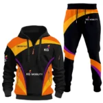 Racing Motor Hoodie Half Zip x Sweatpants Set, 3D Printed Driver's Outfit CAR514100925023