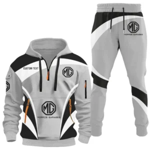 Performance Car Hoodie Half Zip x Sweatpants Set, Sporty Auto-Inspired Tracksuit CAR514100925024