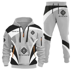 Racing Car Hoodie Half Zip x Sweatpants Set, 3D Car Culture Hoodie Set CAR514100925041