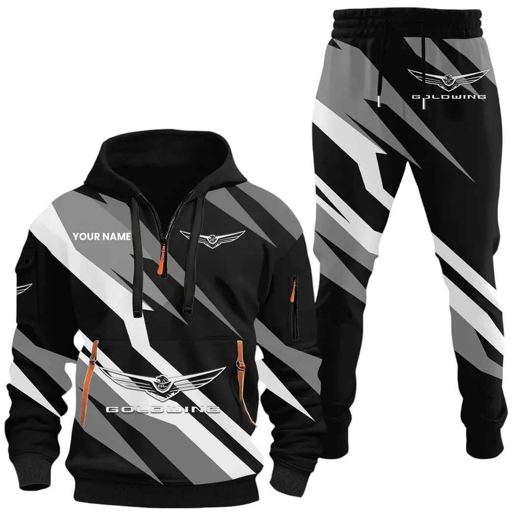 Touring Motorcycle Hoodie Half Zip x Sweatpants Set, Everyday Gearhead Hoodie Combo CAR514100925043