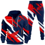 Adventure Motorbike Hoodie Half Zip x Sweatpants Set, Sporty Auto-Inspired Tracksuit CAR514100925044