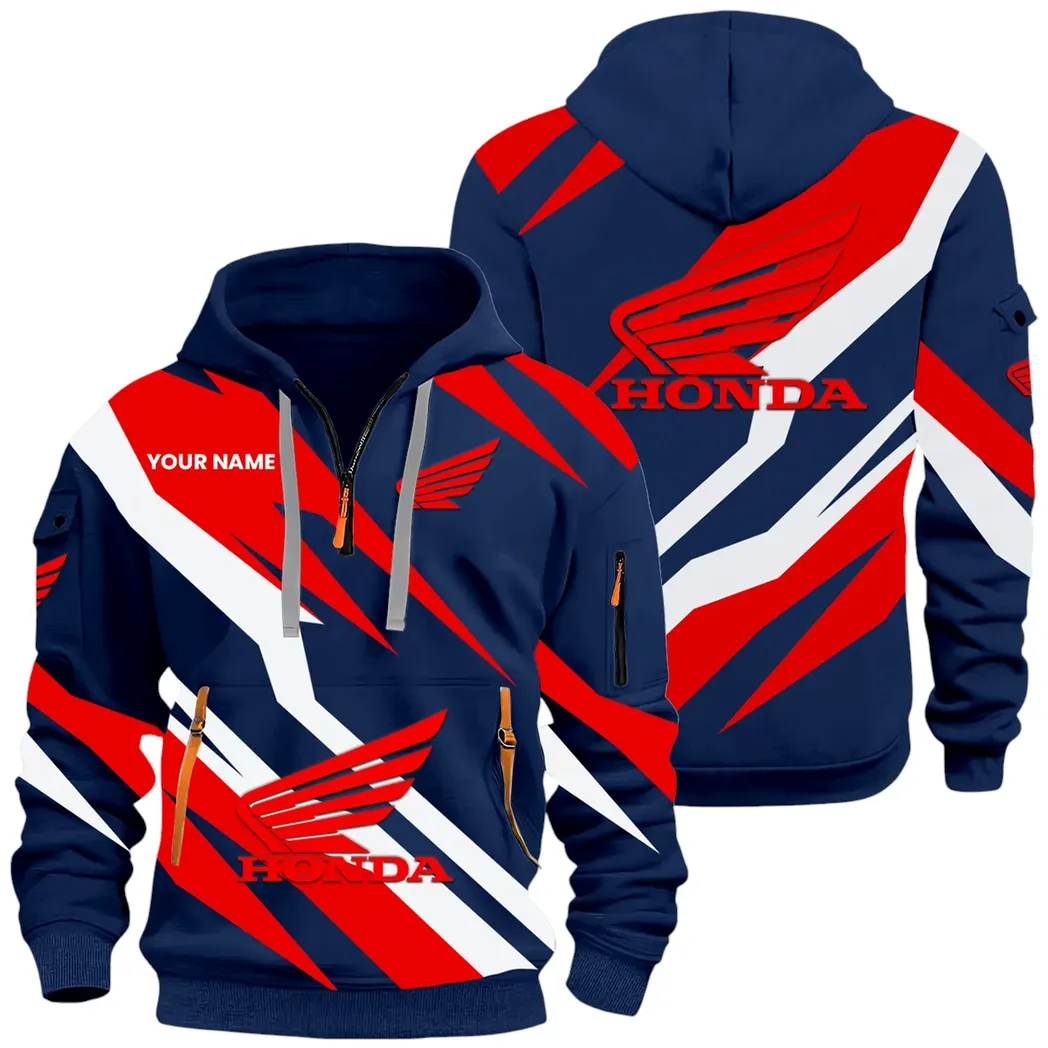 Adventure Motorbike Hoodie Half Zip x Sweatpants Set, Sporty Auto-Inspired Tracksuit CAR514100925044 - Image 2