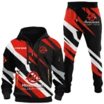 Racing Car Hoodie Half Zip x Sweatpants Set, Custom Motorcycle Hoodie Set CAR514100925046