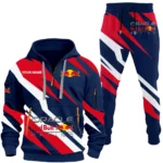 Racing Car Hoodie Half Zip x Sweatpants Set, Road-Ready Hoodie and Jogger Set CAR514100925049
