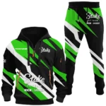 Racing Car Hoodie Half Zip x Sweatpants Set, Engineered Driver's Hoodie Outfit CAR514100925051