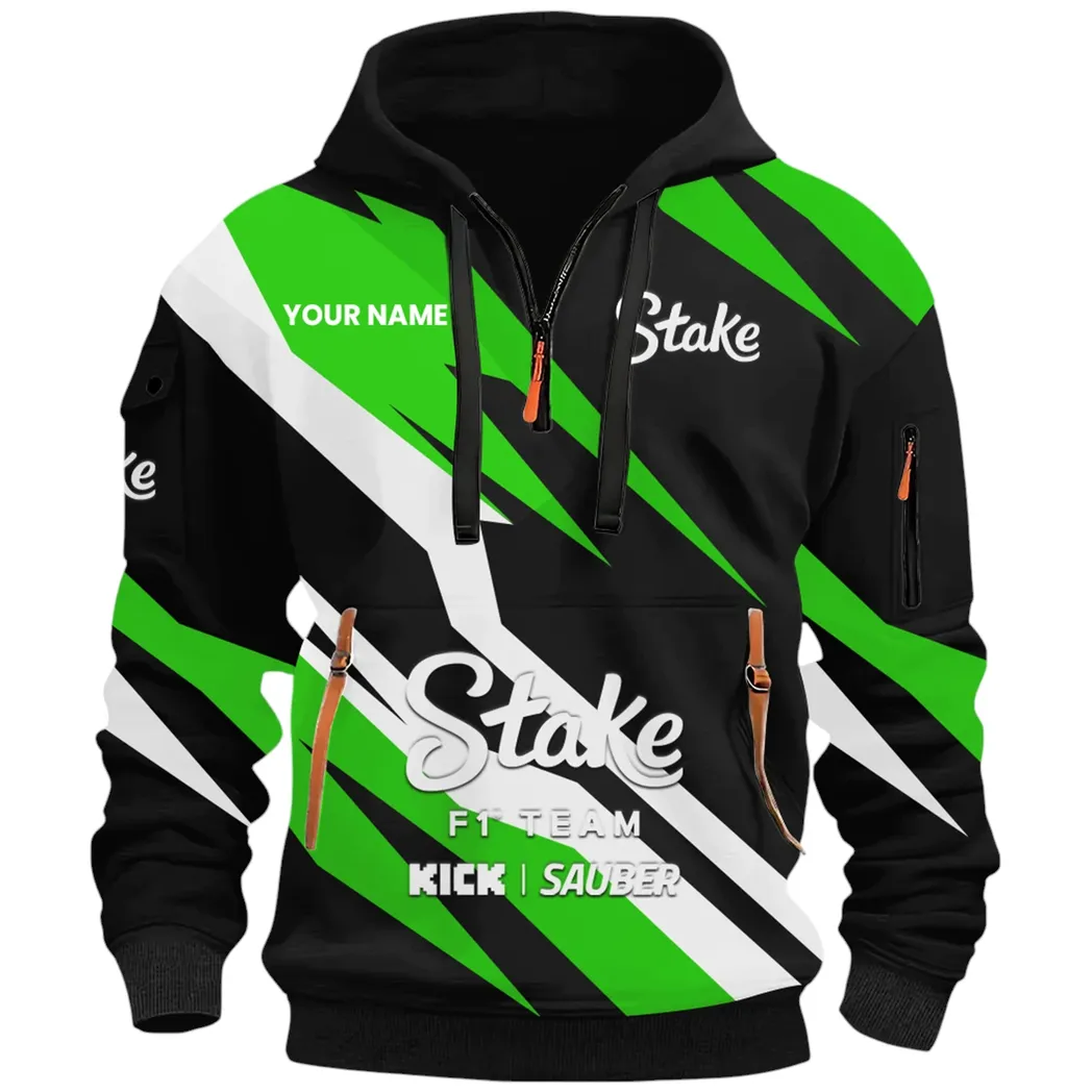Racing Car Hoodie Half Zip 3D Print, Casual Street-Ready Hoodie CAR514100925051 - Image 2