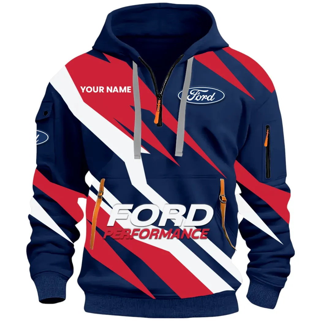 Vintage Ride Hoodie Half Zip 3D Print, Sporty Urban Comfort Hoodie CAR514100925052 - Image 2