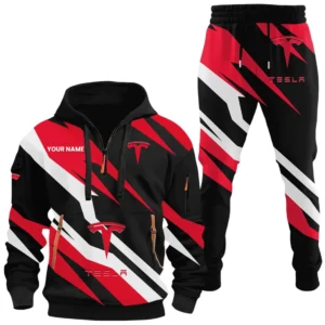 Battery-Powered Car Hoodie Half Zip x Sweatpants Set, Premium Car Fan Tracksuit CAR514100925060