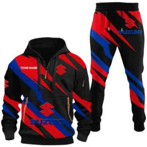 Superbike Hoodie Half Zip x Sweatpants Set, Custom Motorcycle Hoodie Set CAR514100925061