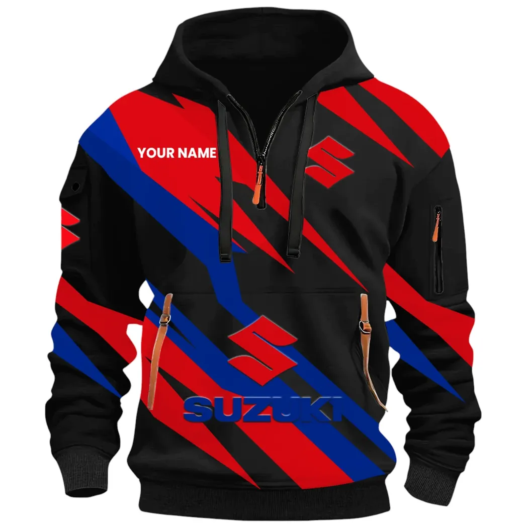 Superbike Hoodie Half Zip 3D Print, Adventure & Urban Fit Hoodie CAR514100925061 - Image 2