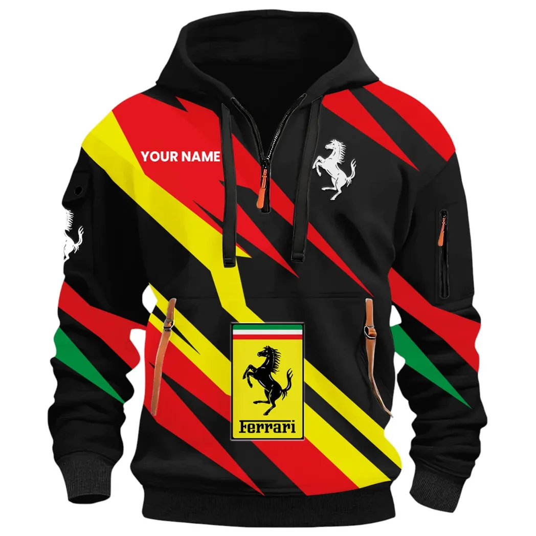 Track-Ready Sports Car Hoodie Half Zip 3D Print, Rugged Sporty Streetwear Hoodie CAR514100925062 - Image 2