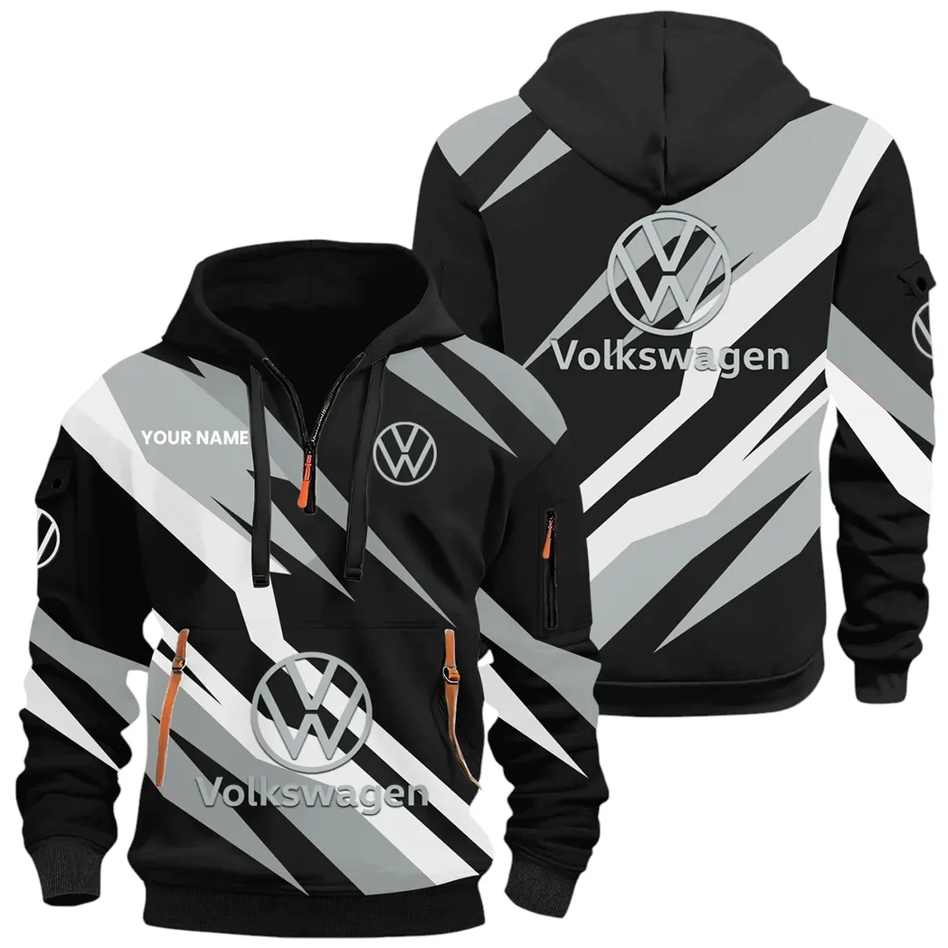Compact Vehicle Hoodie Half Zip x Sweatpants Set, Sporty Auto-Inspired Tracksuit CAR514100925070 - Image 2