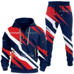 Luxury Sedan Hoodie Half Zip x Sweatpants Set, 3D Printed Driver's Outfit CAR514100925084