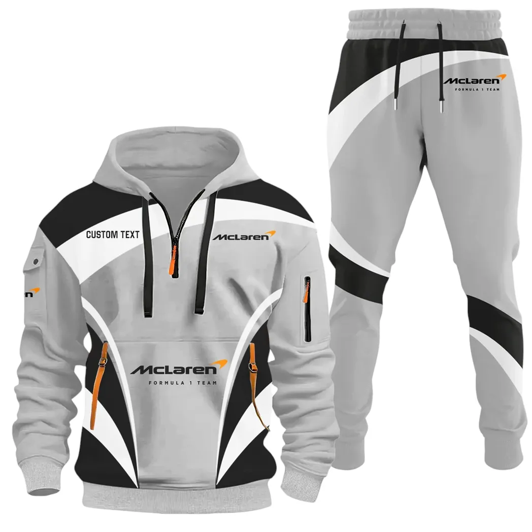 Racing Icon Hoodie Half Zip x Sweatpants Set, Custom 3D Automotive Tracksuit Set CAR514100925091