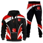 Racing Motor Hoodie Half Zip x Sweatpants Set, Street-Ready Automotive Tracksuit CAR514100925092