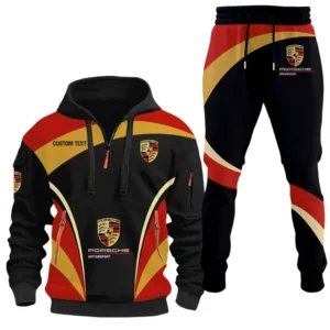 Sports Car Hoodie Half Zip x Sweatpants Set, Premium Car Fan Tracksuit CAR514100925093