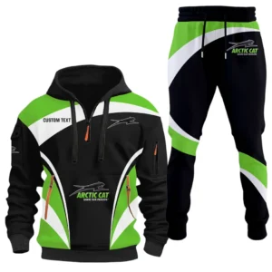 Winter Sports Vehicle Hoodie Half Zip x Sweatpants Set, Sporty Auto-Inspired Tracksuit CAR514100925097