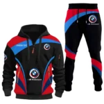 High-Speed Car Hoodie Half Zip x Sweatpants Set, Custom 3D Automotive Tracksuit Set CAR514100925098