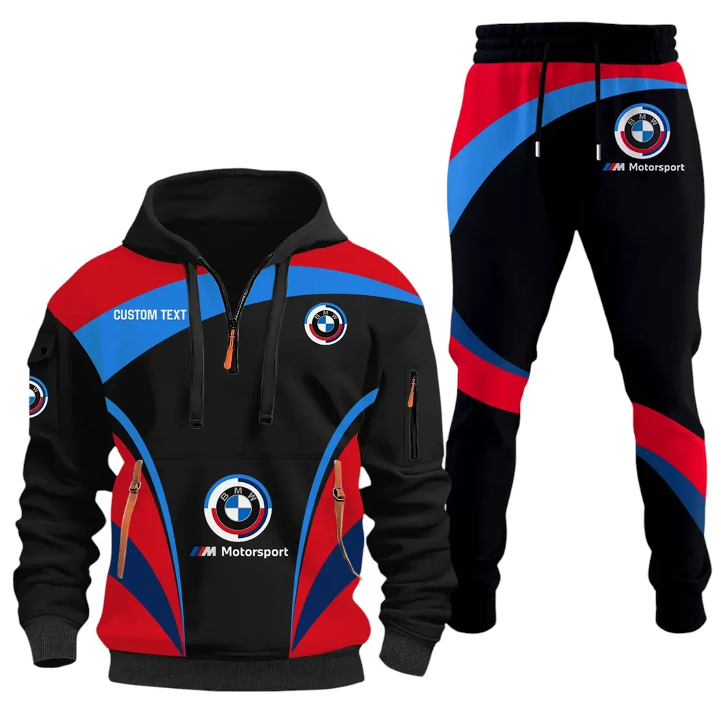 High-Speed Car Hoodie Half Zip x Sweatpants Set, Custom 3D Automotive Tracksuit Set CAR514100925098