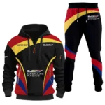 Elegant Touring Car Hoodie Half Zip x Sweatpants Set, Custom Motorcycle Hoodie Set CAR514100925099