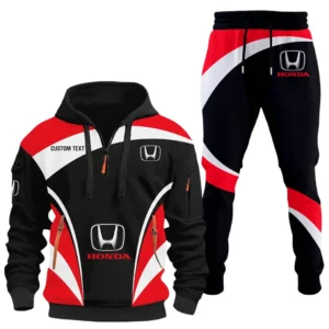Compact Car Hoodie Half Zip x Sweatpants Set, Automotive Streetwear Hoodie Set CAR514100925104