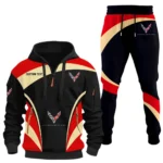 V8 Power Hoodie Half Zip x Sweatpants Set, All-Season Car Enthusiast Tracksuit CAR514100925105