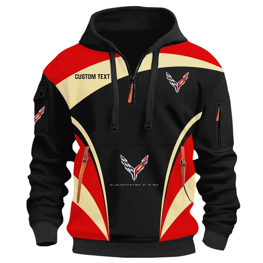 V8 Power Hoodie Half Zip 3D Print, Sporty Urban Look Hoodie CAR514100925105 - Image 2