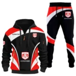 Power Car Hoodie Half Zip x Sweatpants Set, 3D Printed Driver's Outfit CAR514100925107
