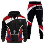 Racing Car Hoodie Half Zip x Sweatpants Set, 3D Printed Driver's Outfit CAR514100925117