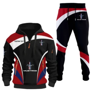 Racing Car Hoodie Half Zip x Sweatpants Set, 3D Printed Driver's Outfit CAR514100925117