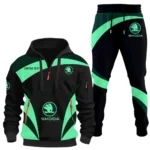 Practical Hatchback Hoodie Half Zip x Sweatpants Set, All-Season Car Enthusiast Tracksuit CAR514100925122