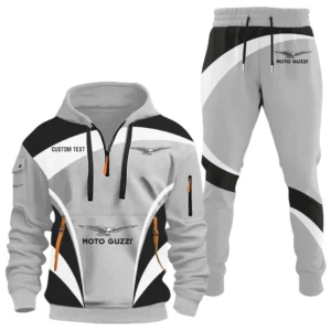 Historic Motorcycle Brand Hoodie Half Zip x Sweatpants Set, 3D Printed Car Hoodie Set CAR514100925125