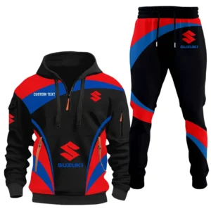 Racing Motor Hoodie Half Zip x Sweatpants Set, Engineered Driver's Hoodie Outfit CAR514100925127