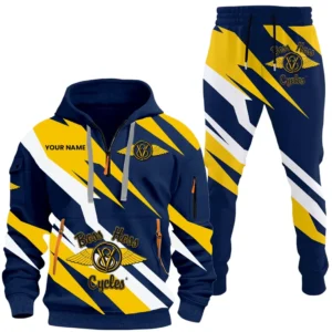 Touring Chopper Hoodie Half Zip x Sweatpants Set, Automotive Streetwear Hoodie Set CAR514100925129