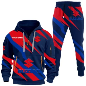 Racing Motor Hoodie Half Zip x Sweatpants Set, Ride-Inspired Half-Zip Hoodie Set CAR514100925130