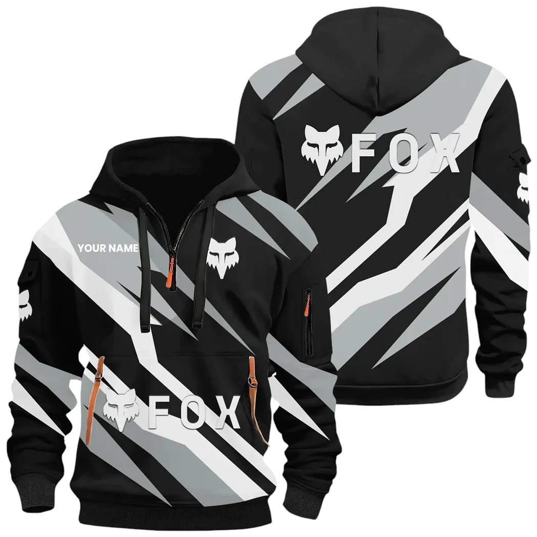Racing Car Hoodie Half Zip x Sweatpants Set, Custom 3D Automotive Tracksuit Set CAR514100925134 - Image 2