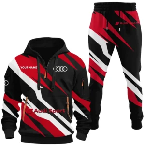 Garage Spirit Hoodie Half Zip x Sweatpants Set, Custom Motorcycle Hoodie Set CAR514100925137